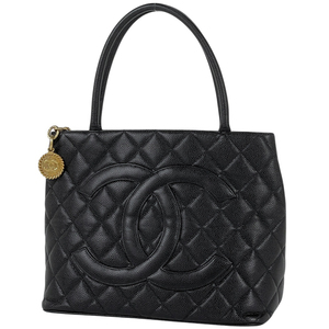 シャネル CHANEL 復刻トート ハンドバッグ ココマーク トートバッグ キャビアスキン ブラック A01804 レディース 【中古】