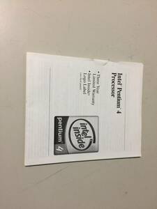 中古品 intel Pentium4プロセッサの導入手引書 現状品②