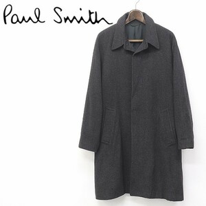 ◆Paul Smith LONDON/ポールスミス ロンドン カシミヤ混 ウール ステンカラー コート チャコールグレー M