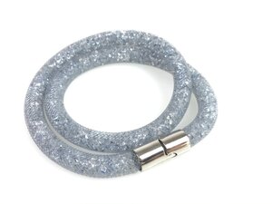 スワロフスキー　SWAROVSKI　クリスタル　スターダスト　マグネット式　チョーカー　ブレスレット　グレー系×シルバーカラー　YAS-11237