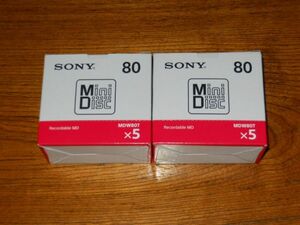 (58) MD ミニディスク 未開封・未使用 SONY 80 MDW80T 10枚 5枚入箱2つ付き