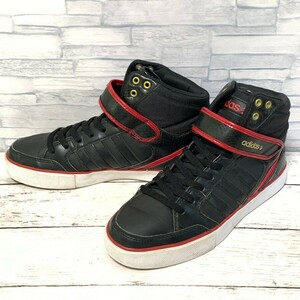 R5950bE adidas アディダス スニーカー ブラック×レッド×ゴールド メンズ 25.5cm BB City Mid NEO LABEL ネオレーベル ハイカット