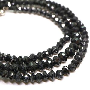 【売り切り】1円〜!!《K18WG 天然ブラックダイヤモンドネックレス》F◎ 約11.1g 約40.0cm black diamond necklace ジュエリー EA0/EC5 E388