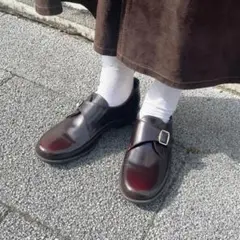 Dr.martens DOUBLE モンクストラップ　ローファー　チェリー