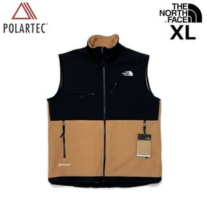 1円～!売切!【正規新品】THE NORTH FACE◆DENALI VEST ベスト フリース US限定 ポーラテック 厚手 男女兼用 アウトドア(XL)茶 黒 181024-70