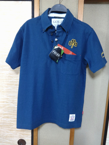 AKゴルフ　ポロシャツ　ネイビー　紺色　リネン入り　紙タグ付き　未使用品　麻混合
