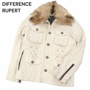 DIFFERENCE RUPERT ルパート 秋冬 リアルファー★ 山羊革 ゴート レザー ミリタリー フィールド ジャケット Sz.2　メンズ　I3T02542_C#N