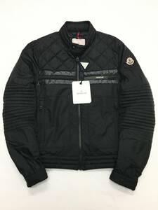 新品 サイズ1 MONCLER ATIU バイカー ライト ダウンジャケット ブラックナイロン モンクレール