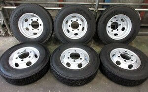 送料無料　225/80R17.5　DUNLOP　SP680　ミックス　4トン車17.5×6.00　再塗装　6本　フォワード　レンジャー　ファイター等