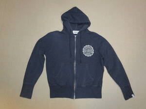 激レア!GOLDEN HOUR別注!日本製!即決!LOOPWHEELER ループウィラー メンズ 長袖 Wジップ スウェット フードパーカー NAVY size XS