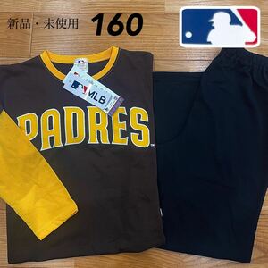 【160】MLB公式 パドレス 長袖 Tシャツ&パンツ 上下●ルームウェア ダルビッシュ 松井裕樹 パジャマ ドジャース 大谷翔平 S XS レディース