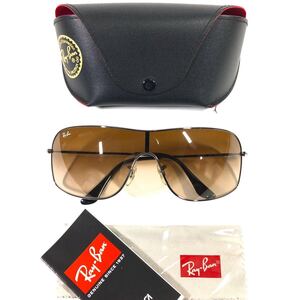 【レイバン】本物 Ray-Ban サングラス ロゴテンプル RB 3341 シルバー色系×ブラウン色系 メンズ レディース イタリア製 クロス ケース付き