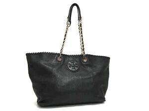 1円 TORY BURCH トリーバーチ レザー トートバッグ ショルダーバッグ 肩掛け レディース ブラック系 FE5696