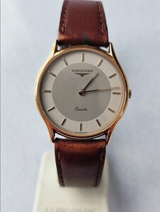 稼働品 ロンジン メンズ腕時計 薄灰色文字盤 新品電池 44559 LONGINES