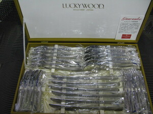 LUCKY WOOD/ラッキーウッド◆ディナー（6客）30本セット◆18-8ステンレス◆未使用保管品