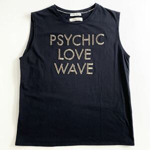 Gg7 ROBERT MONTGOMERY ロベルトモントゴメリー PSYCHIC LOVE WAVE Tシャツ サイズS ブラック レディース ノースリーブ 春夏 カットソー