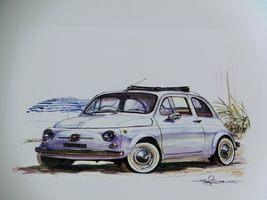 bowイラスト-220/ Fiat 500 / フィアット500 / アバルト /チンク -220-1996.10/1枚のみ