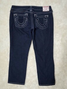 大きめ　TRUE RELIGION トゥルーレリジョン　クロップドパンツ デニム　Jeans　USED２９