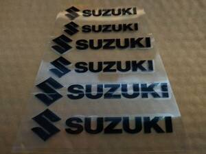 【送料無料】 SUZUKI(スズキ) 耐熱ステッカー ブラック 大中小６枚セット ③