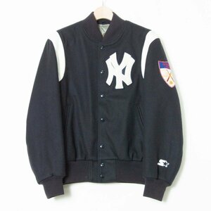 【1円スタート】COOPERSTOWN クーパーズタウン ヤンキース スタジアムジャンパー ブルゾン アウター ウール100％ MLB アメカジ 紺 M USA製