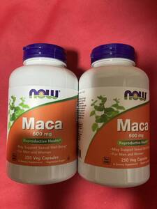 送料無料　期限２０２6年12月以降250カプセル×2 　一粒にマカ500mg250カプセル　maca　now社