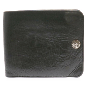 CHROME HEARTS クロムハーツ 1SNAP CROSS BALL BUTTON WALLET 1スナップ クロスボール ボタン レザー ウォレット 二つ折り財布 ブラック