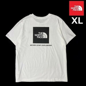 1円～!売切!【正規新品】THE NORTH FACE◆W SHORT SLEEVE BOX NSE TEE 半袖 Tシャツ US限定 ボックスロゴ 男女兼用(XL)白 180902-13