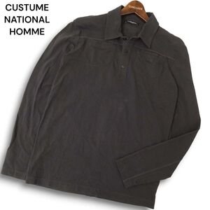 CoSTUME NATIONAL HOMME コスチュームナショナル オム 通年 刺繍★ 長袖 ポロシャツ Sz.S　メンズ グレー モーリシャス製　C4T08609_9#C