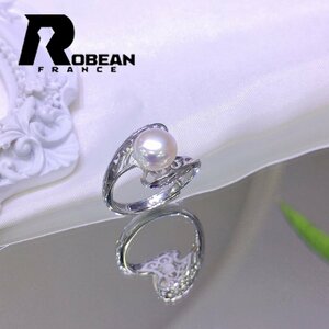 綺麗 EU製 定価6万円★ROBEAN・真珠・リング★天然パール パワーストーン 指輪 アコヤ真珠 本真珠 シルバー925 8-8.5mm R0008908