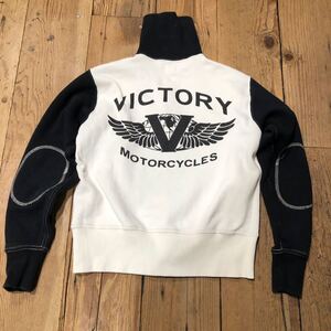 クッシュマン cushman ハーフジップ スウェット　VICTORY モーターサイクル　SMALL 厚手　肘補強