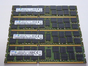 メモリ サーバーパソコン用 低電圧 1.35V Samsung PC3L-12800R(DDR3L-1600R) ECC Registered 16GBx4枚 合計64 GB 起動確認済みです②