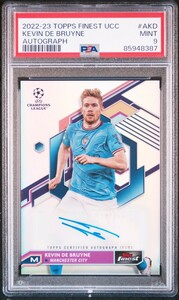 2022-23 topps finest uefa soccer KEVIN DE BRUYNE 直筆サインカード PSA 9 mint マンチェスター・シティ