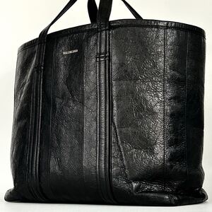 ●高級●BALENCIAGA バレンシアガ バルベス ラージサイズ トートバッグ ビジネスバッグ 鞄 かばん A4可 本革 レザー メンズ 黒 ブラック