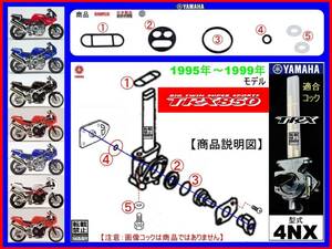 TRX850　フレーム打刻型式4NX　1995年～1999年モデル【フューエルコックアッセンブリ-リビルドKIT-２β＋】-【新品-1set】