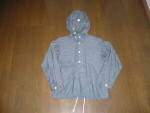 POST OVERALLS US NAVY PULLOVER PARKA XS BLACK CHAMBRAY コーンミルズ社製