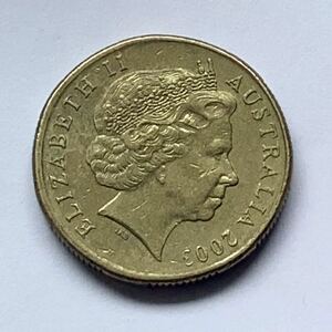【希少品セール】オーストラリア エリザベス女王肖像デザイン 記念デザイン 2003年 1ドル硬貨 1枚