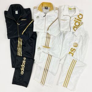 a30♪ ３点まとめ ３点セット売り adidas アディダス セットアップ 上下セット ジャージ バックロゴ◯ Mサイズ ゴールドライン メンズ 