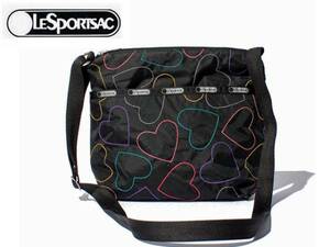 日曜値下げ♪新品♪LeSportsac 7562 SMALL CLEO ショルダー♪ハート柄刺繍 D320 Be Mine 刺繍