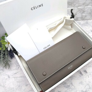 美品 CELINE セリーヌ ラージフラップ マルチファンクション 長財布 レザー 財布 ウォレット