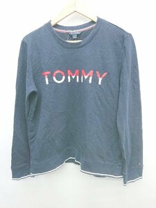 ◇ TOMMY HILFIGER トミーヒルフィガー ロゴ 長袖 トレーナー カットソー サイズM ネイビー メンズ P