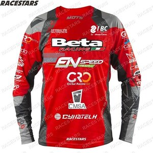 BETA モトクロスジャージ　長袖Tシャツ エンデューロ　ダウンヒル　メッシュ素材　サイズL RED2