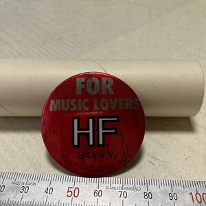 缶バッジ SONY カセットテープ　HF FOR MUSIC LOVERS