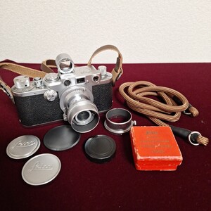 美品 防湿庫保管 バルナックライカⅢf エルマー50mm フード ファインダー 絞りリング他セット