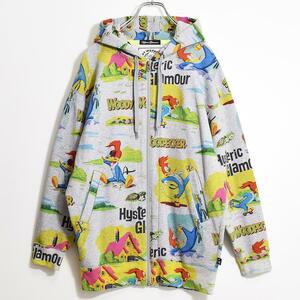 希少 廃盤 2016SS ヒステリックグラマー Hysteric Glamour × Woody Woodpecker ウッディウッドペッカー コラボ 総柄 ジップパーカー F