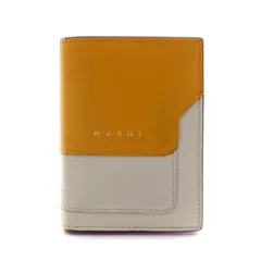 マルニ MARNI バイフォールド 財布 二つ折り レザー 黄 イエロー グレー /AK11