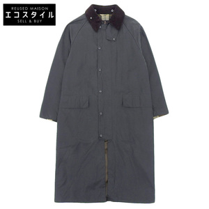 美品 Barbour バブアー BURGHLEY バーレー ワックス コットン ロング コート メンズ ダークグリーン 38 232MWX1674