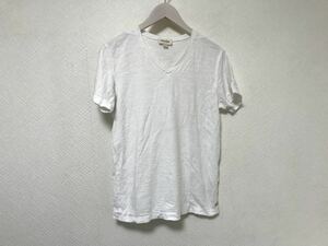 本物ディーゼルDIESELコットンVネックスラブTシャツメンズビジネススーツアメカジ白ホワイトXS