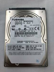 【中古動作品】TOSHIBA 2.5インチ HDD SATA(Serial ATA) 80GB MK8052GSX 使用時間 6996時間