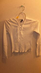 ★H&M★エイチアンドエム レディーストップスサイズS Ladies Tops long sleeve size S USED IN JAPAN 　WHT　白