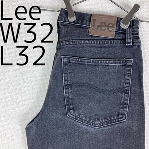 Lee リー ブラックデニム ボトム 黒 ストレート パンツ W32 9921